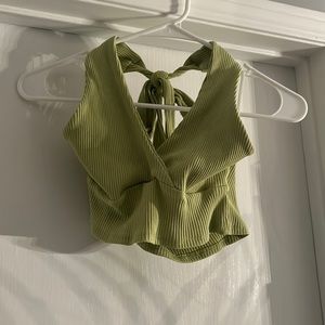 shein green halter tank cropped
